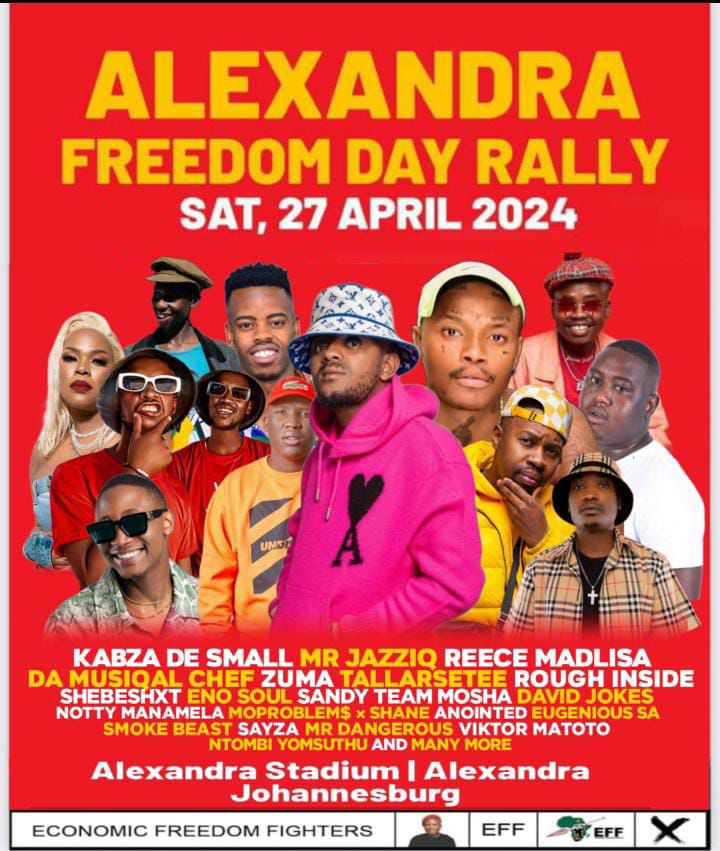 Eff_ward_74_JHB's tweet photo. Alexandra Freedom Day Rally 🔥❤️🖤💚

Line up...
#FreedomDay2024
#2024isour1994
#LandOccupation
#VoteEFF29May2024 https://t.co/WbOjei7ScG