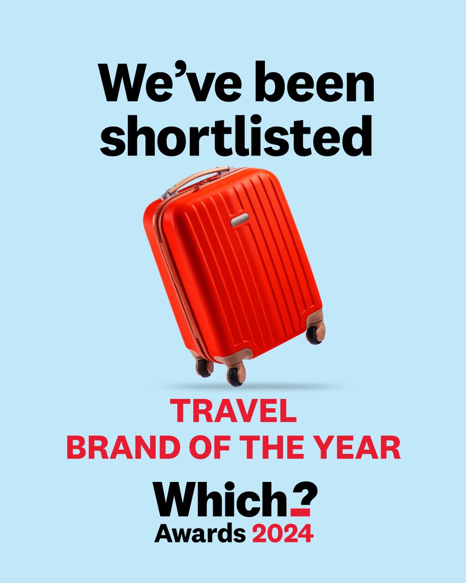 We have some news 🤩 It's official, we've been shortlisted for the incredible Which? Travel Brand of The Year 2024 award! 🏆✈️ A huge THANK YOU for all your fantastic support! Stay tuned for updates and let's keep our fingers crossed 🤞