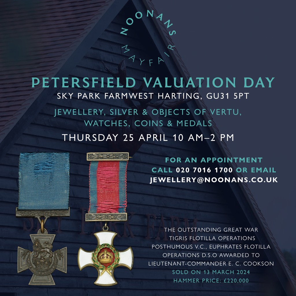 TOMORROW! #JEWELLERY #SILVER #OBJECTS OF VERTU #WATCHES #MEDALS #COINS #VALUATIONDAY #PETERSFIELD @SKYPARKFARM Sky Park Farm, West Harting GU31 5PT Thursday, April 25, 2024 10am - 2pm Please see more details in link noonans.co.uk/news-and-event…