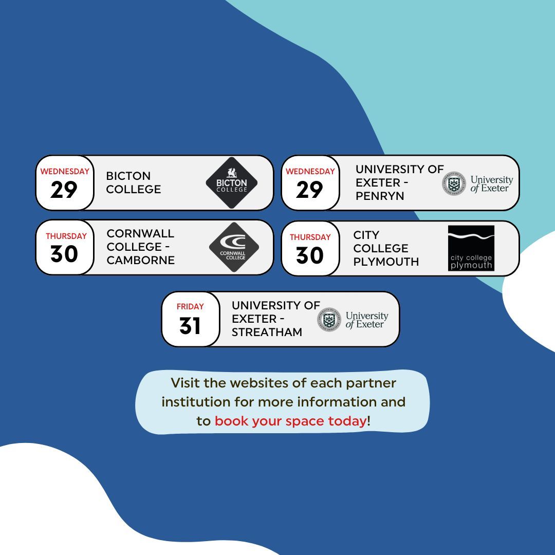 Looking at higher education? Check out all the upcoming open and taster events at our partner institutions! Visit the websites of each partner for more information and to sign up!
#opendays #university #college #highereducation