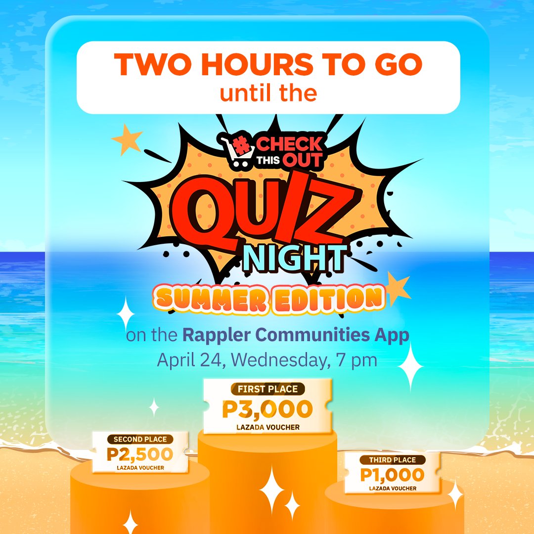 See you sa Islang Pantropiko! Err, the #CheckThisOut Summer Quiz Night!  🌸

Join the #CheckThisOut channel here: trib.al/PrwrwyX