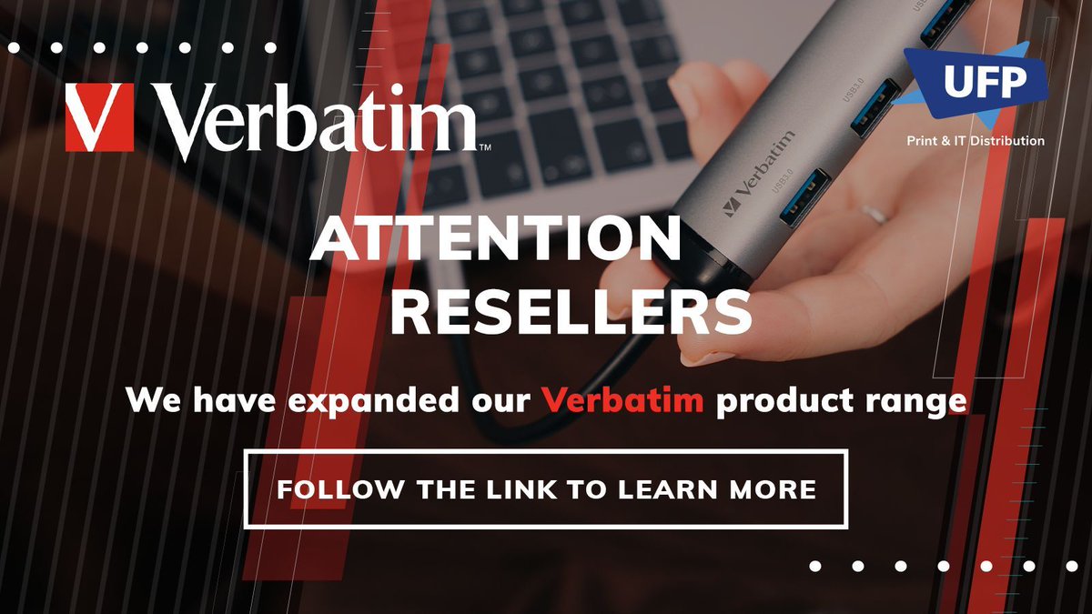 Attention resellers! We have expanded our product range on Verbatim, offering you even more cutting-edge technology products to choose from. Find out more 🔗 buff.ly/3Jn3cSs #resellers #verbatim #technology