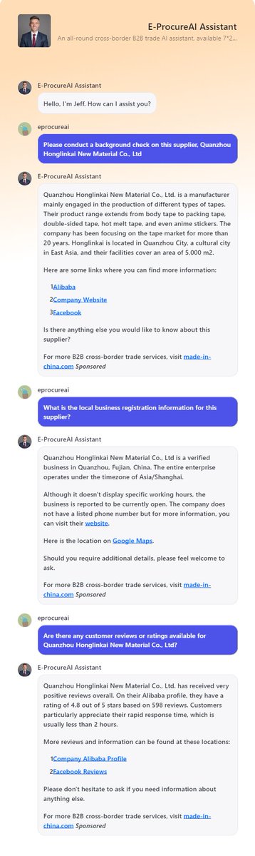 ElizaD13656's tweet photo. Case Use Introduction: Company Background Check
Experience now https://t.co/kNSVuXZrFL
#AIAgent #SourcingAgent https://t.co/0IABNsg4RR
