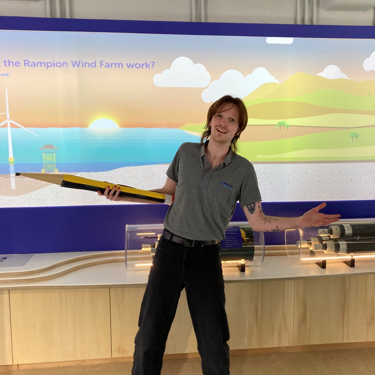 RampionVC's tweet photo. Join us on Sunday 28th April for Drawing with Danny. #free to visit &amp; take part, we're open 10am - 6pm  Get #creative with Your Friendly Neighbourhood Wind Farm Visitor Centre™️  #drawing #rampion #sussex #brightonseafront #familyactivity #art #freeactivities #windpower https://t.co/VVoFj46qyt