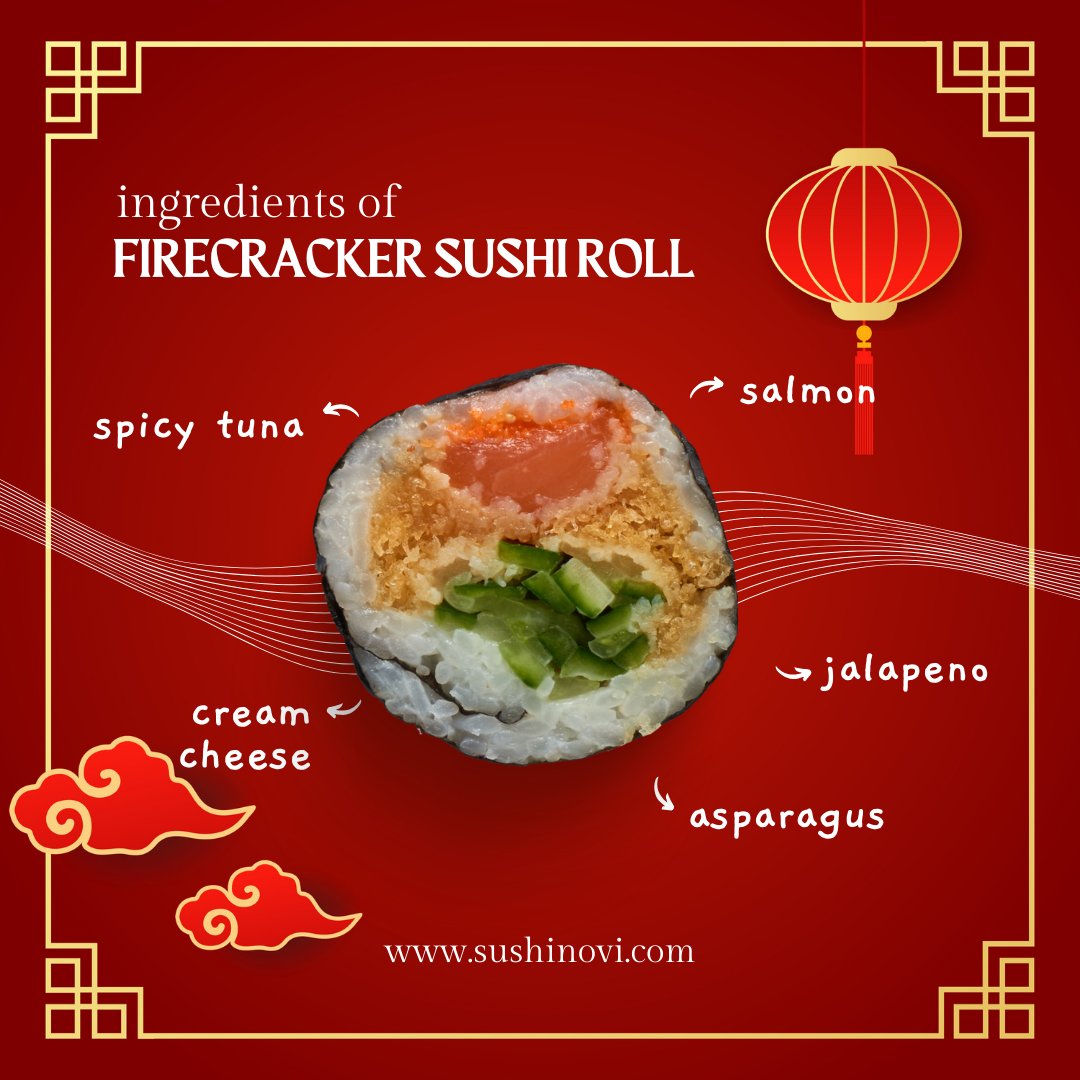 Dive into a burst of flavor with our Firecracker Sushi Roll! 🍣💥 

It contains the freshest seafood and blend of secret ingredients. Each bite is an explosion of taste!

Explore Now: sushinovi.com/sushi/

#JapaneseCuisine #Sushinovi #WasabiNovi