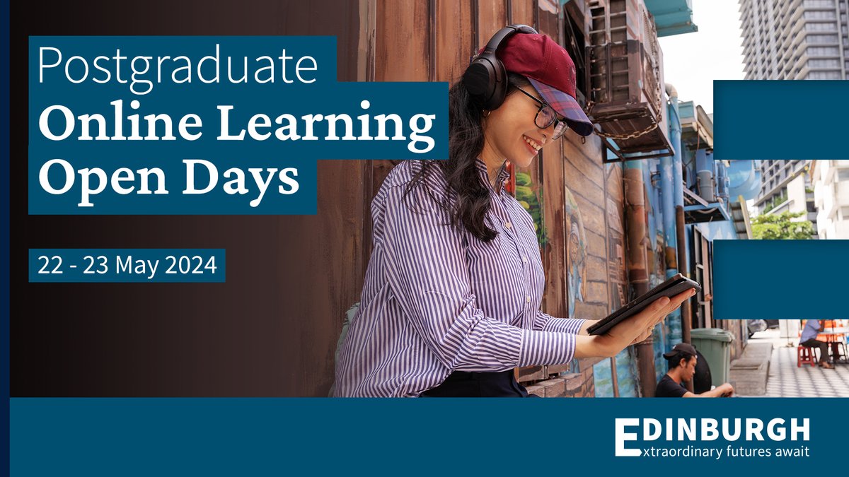 Would you like to do an online masters @EdinburghUni? The Online Learning Open Days are ideal for anyone considering our fully online postgraduate programmes. Find out about the +80 postgraduate degrees that you can study online! Register to attend here ➡️ edin.ac/pgolod