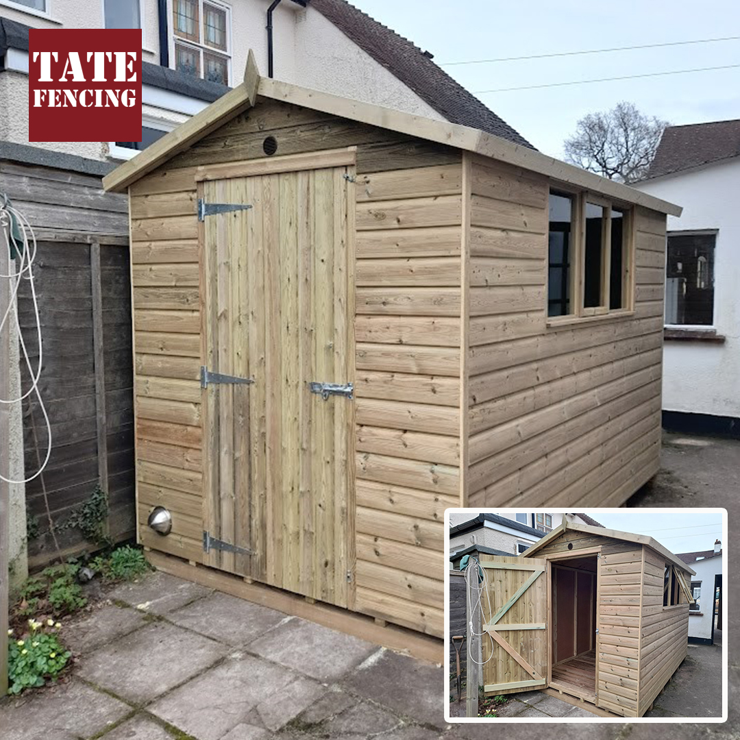 Installation for a happy customer in 📍 Orpington (Greater London) of a 1.8m x 3.0m gable shiplap shed.
#shedinstall #shiplapshed #shiplap #gardenshed #timbershed #gardenstorage #gardenstore #weatherboard #shedmanufacture #tatefencing #kent #eastsussex #orptington #greaterlondon