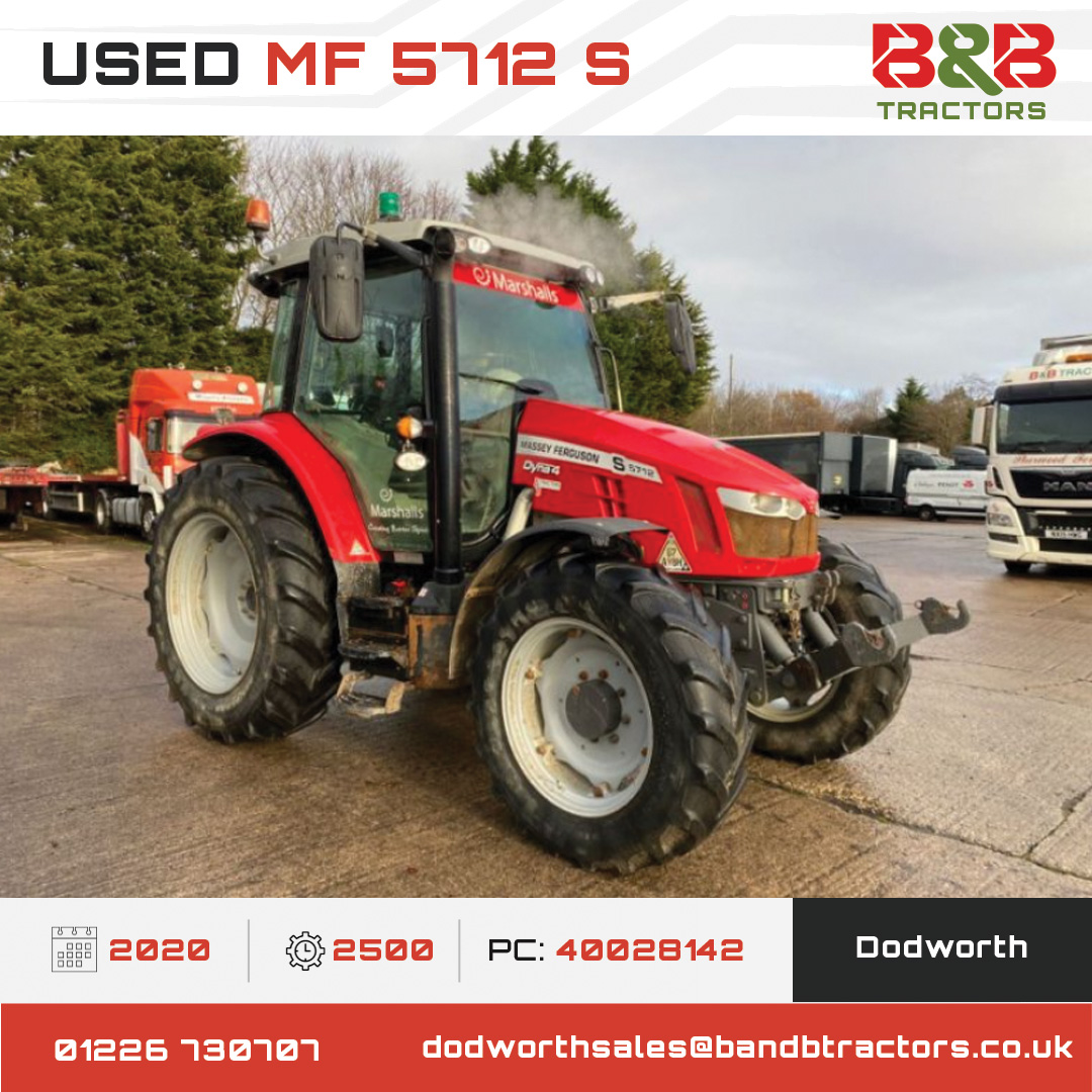 ❗ Used Massey Ferguson 5712 S ❗ ✅ Front & Cab Suspension ✅ Front Links ✅ Double Pump For more information, please visit our website - bandbtractors.co.uk/used-equipment…