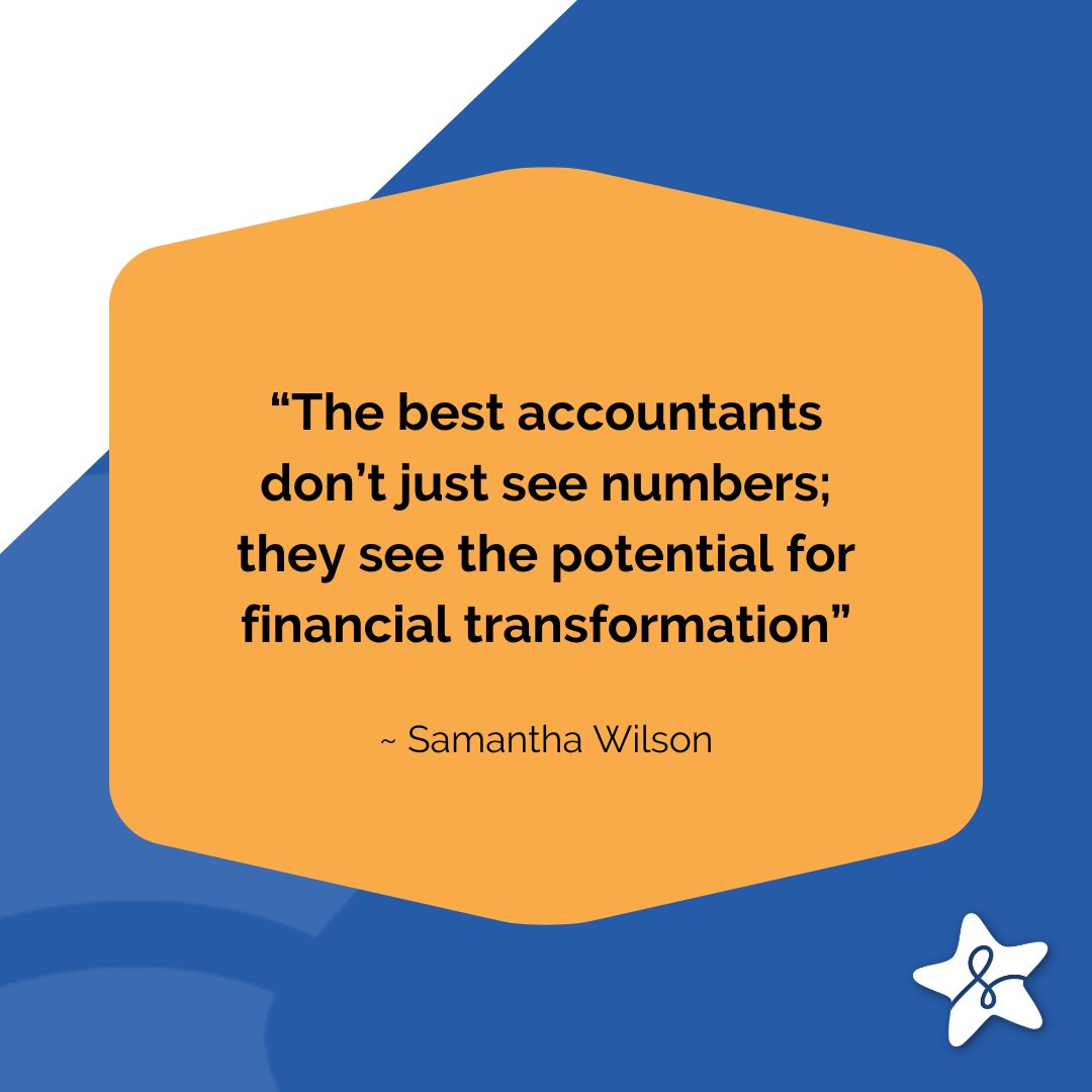 We love this quote from Samantha Wilson. Perfect for some #WednesdayWisdom! “The best accountants don’t just see numbers; they see the potential for financial transformation”   #wisewords #wordsofwisdom  #womeninbusinessuk #smallbusinessowner #womeninbiz #womeninbusiness