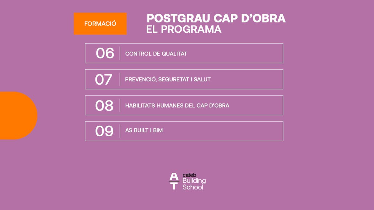 🎓Postgrau Cap d'Obra. Metodologia Lean Construction🎓

✅Coneix el programa i no et quedis sense plaça: bit.ly/4c6QrIG
