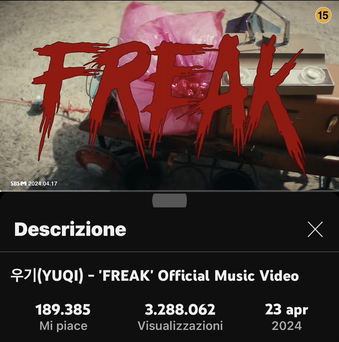 Freak MV reached 3,288,062 views and 189,385 likes in the first 24 hours!! 👻 youtu.be/UqJIBItJeyg?si…