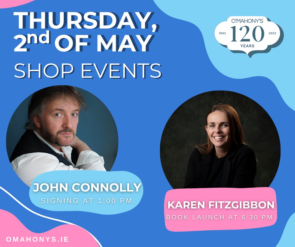 Swing by on Thursday, the 2nd of May for not one, but TWO events!

Pssst. Check the link in our bio for more info!

1️⃣The Instruments of Darkness Signing Session by @jconnollybooks at 1pm!

2️⃣The World's End Book Launch by @KarenFitzgibbo7 at 6:30pm!

#BookEvents #LimerickEvents