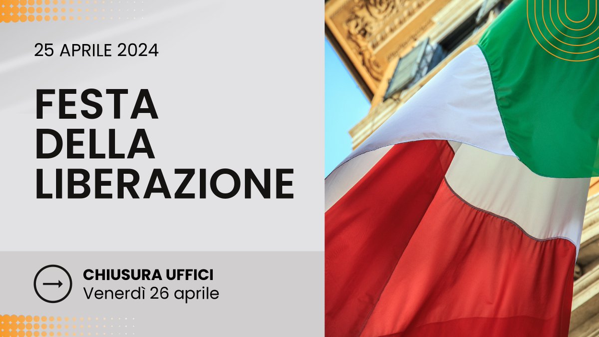 In occasione della #FestadellaLiberazione del 25 aprile, i nostri uffici resteranno chiusi nella giornata di venerdì #26aprile2024. 🇮🇹

Qualche emergenza?
Contattaci ora 👇

📞+39 0874 67618
📧info@energiaprima.com

#dayoff #work #break