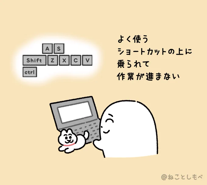 キーボードに乗るねこ 