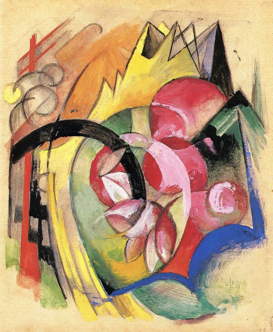 Coloful Flowers (Abstract Forms) wikiart.org/en/franz-marc/…