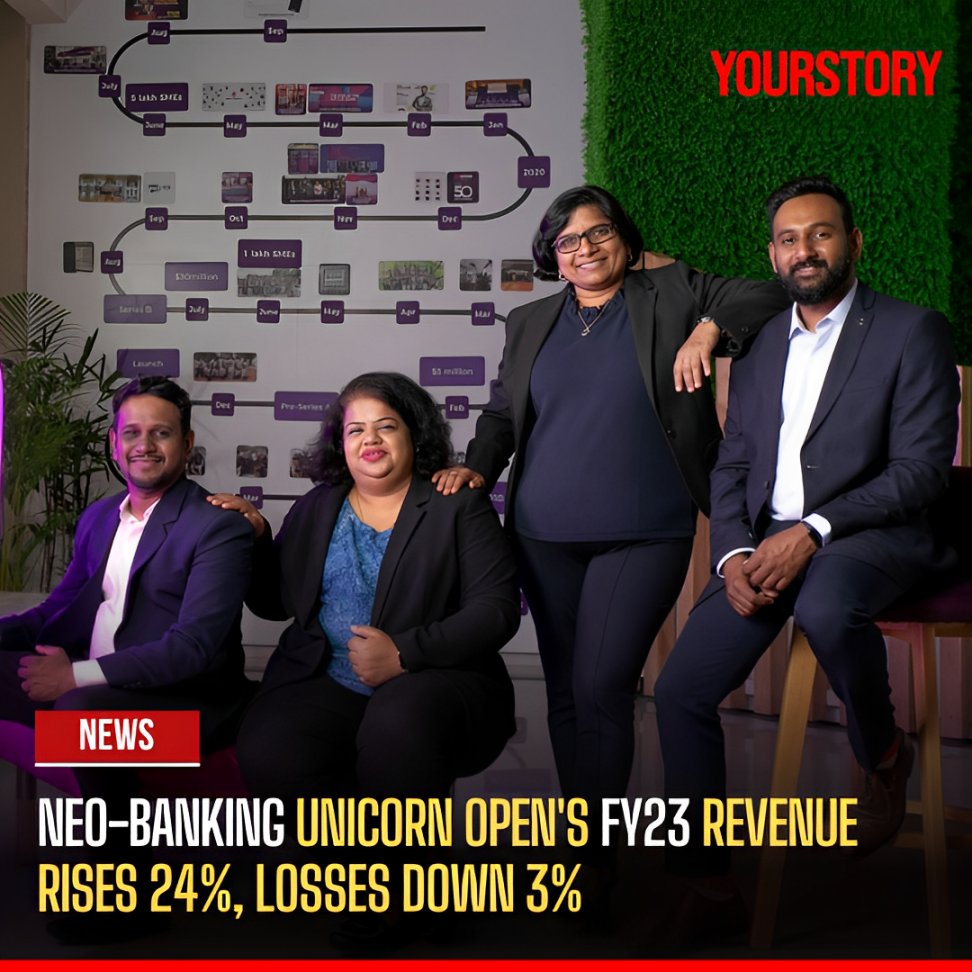 #EarningswithYS | @BankWithOpen reported a 24% increase in #revenue from operations, reaching Rs 29.9 crore in FY23, up from Rs 24.1 crore in FY22. by @sayanwho Read More 👇 yourstory.com/2024/04/neo-ba….