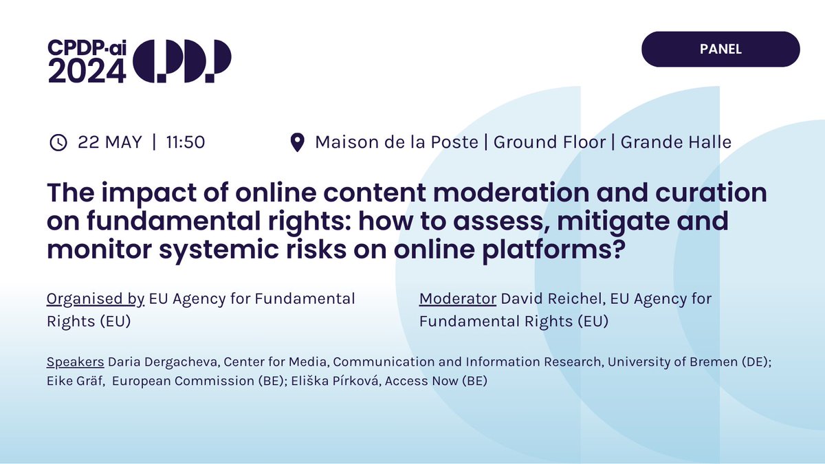 Organised by @EURightsAgency With @david_reichel, @DergachevaD @ZeMKI_Bremen, @eikegraef @EU_Commission, @EPirkova @accessnow #CPDPai2024 #CPDPconferences #CPDP2024