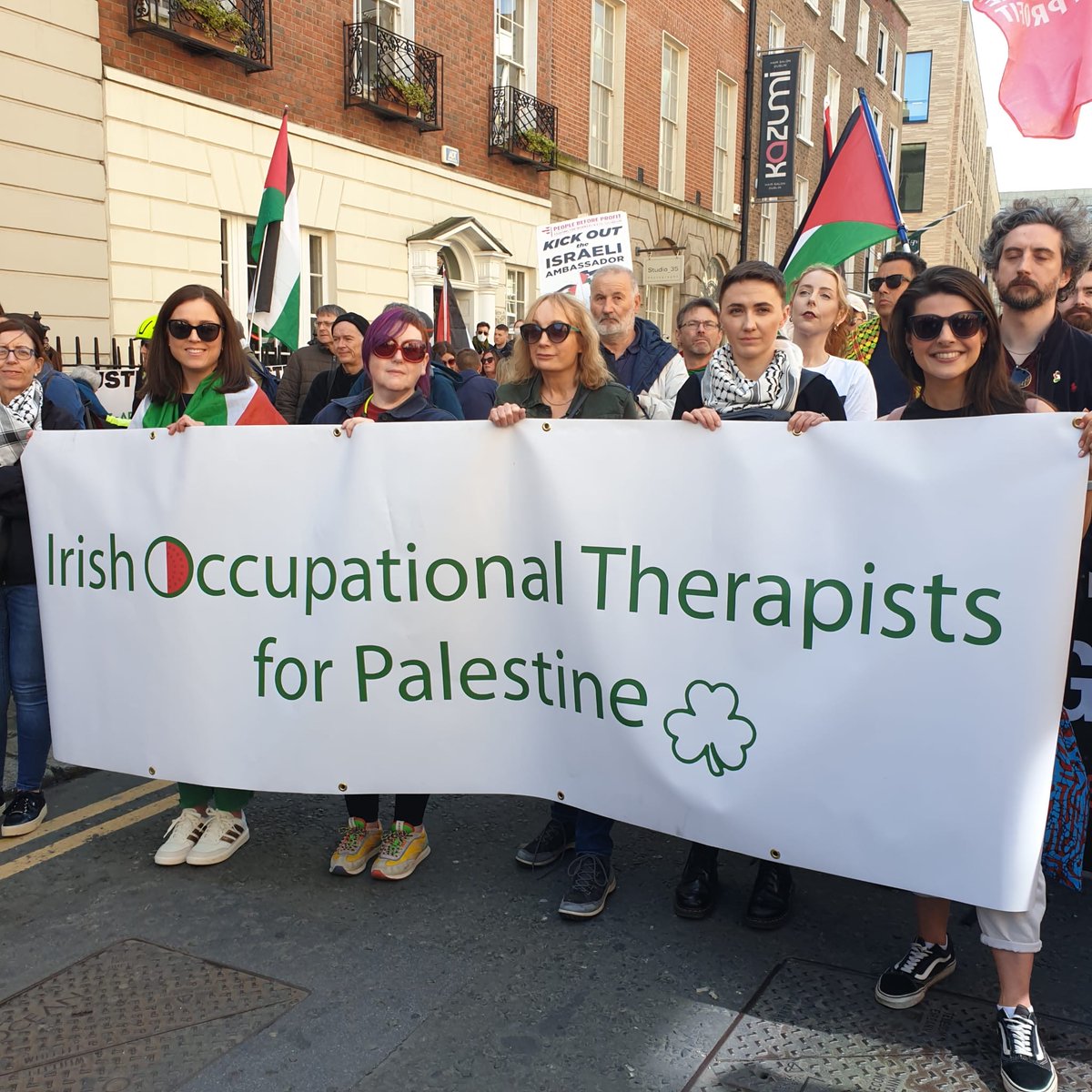 Calling all OTs, OT students, OTAs! We are looking for new recruits to join our group. 📣 
 We meet on zoom weekly for support  and to set about actions we are going to take to show solidarity to the people of Palestine. ✊If you would like to join our group, please DM us.🇵🇸