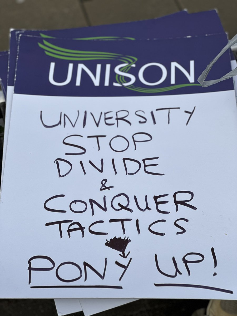 #UoBStrike support @BhamUniUnison, striking against the University management bribing staff to give up their rights!