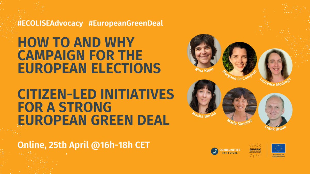 The upcoming #EUelections2024 are a make-or-break moment for the #GreenDeal 🚨 Join us while we exchange on why campaign now and how, with other activists and NGOs. Register with the link below 👇 i.mtr.cool/qgykdmhemo