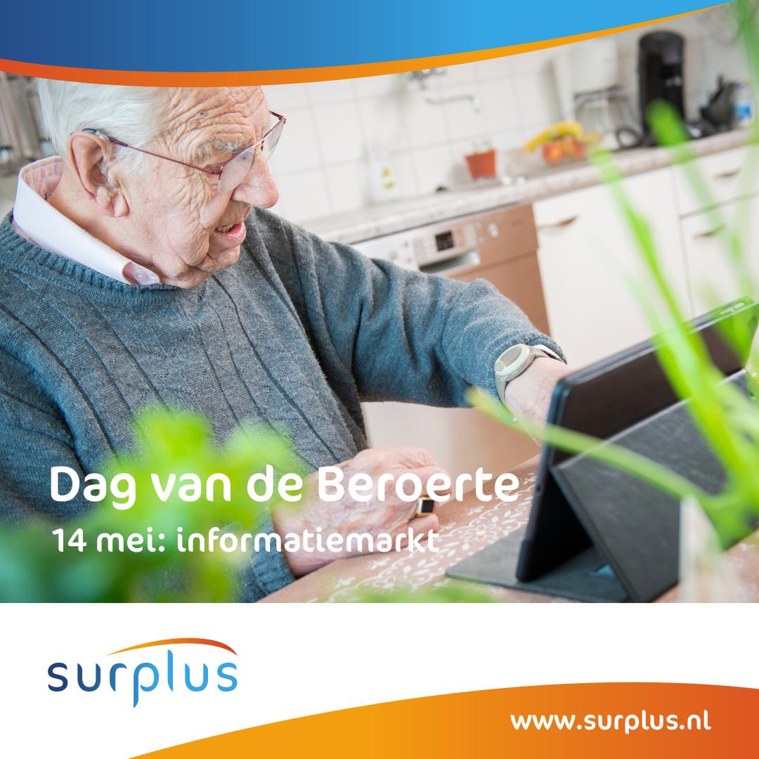 Op 14 mei, Dag van de Beroerte, staat Surplus op de regionale informatiemarkt over dit onderwerp.  
Collega Sandy laat zien hoe innovatieve hulpmiddelen, zoals zelflerende horloges, thuis ondersteuning bieden. 
Meer info en aanmelden surplus.nl/over-surplus/n…
#dagvandeberoerte #cva