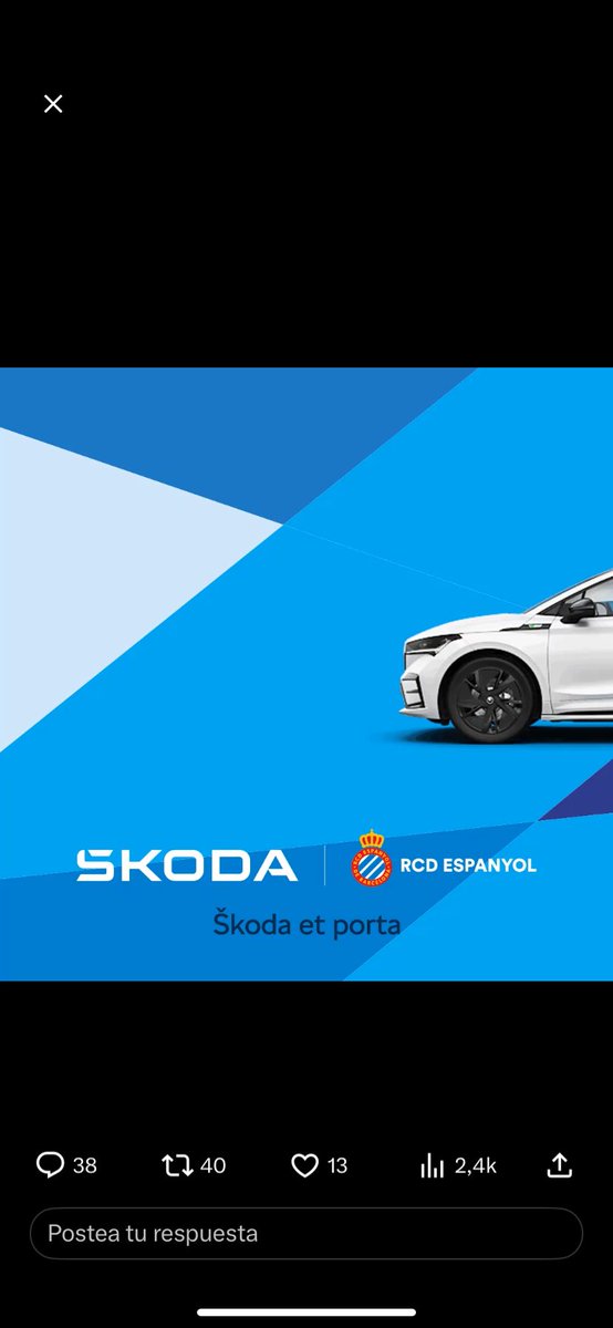 SeoaneAlberto's tweet photo. @RCDEspanyol @skoda_es 👍🏻 https://t.co/l9tC1lBcq7
