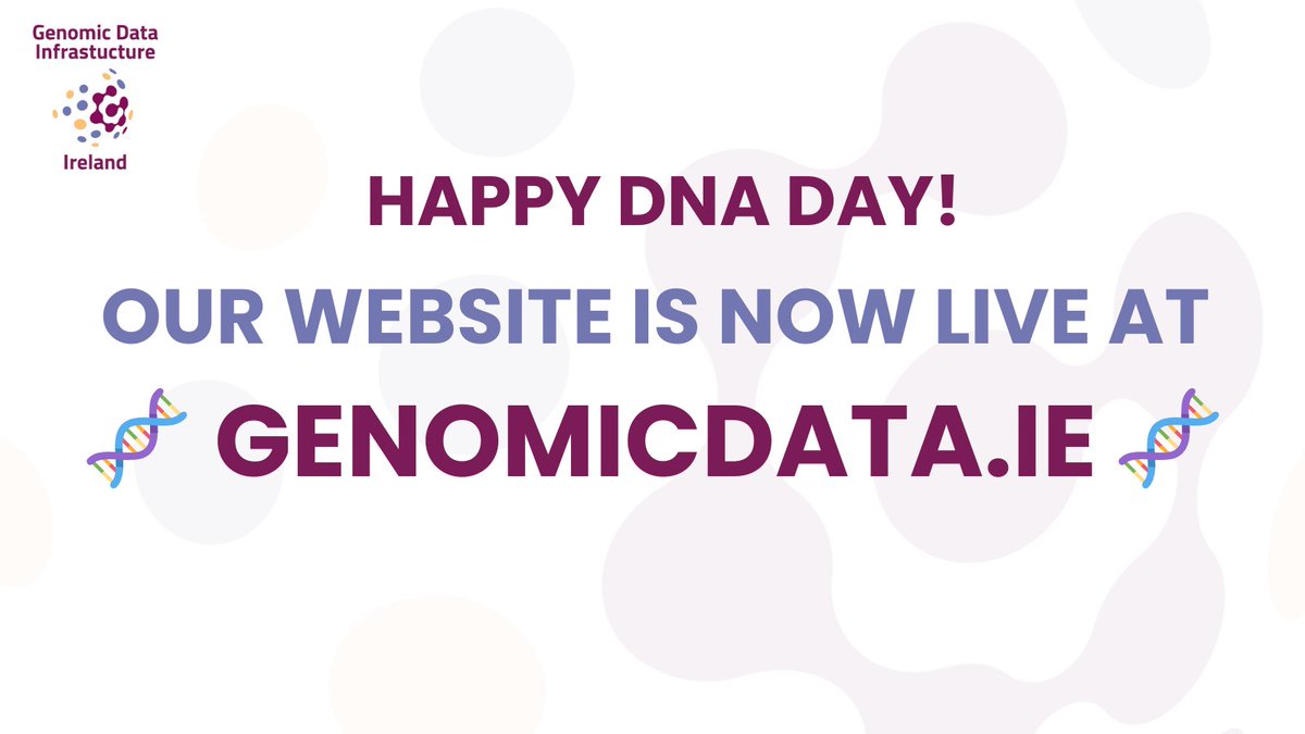 📣On #NationalDNADay, @GDI_Ireland, a collaboration between us, @RCSI_Irl, @ucddublin, @MaynoothUni and @UL has launched its website! Discover how the project is creating a secure genomic data infrastructure for research and clinical genetics in Ireland at genomicdata.ie