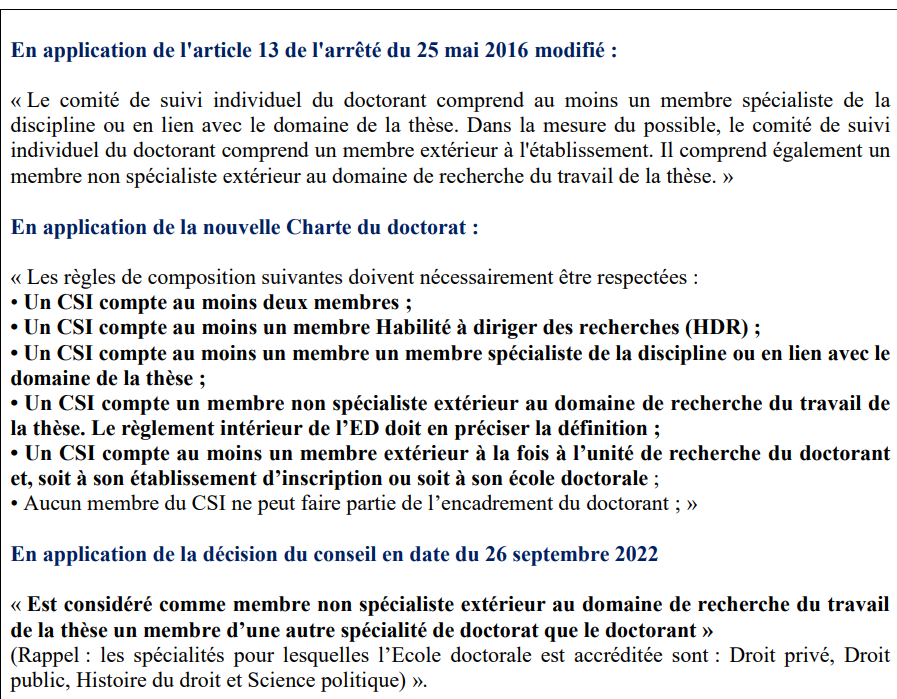 Pourquoi faire simple quand on peut faire compliqué @sup_recherche ? A ce rythme, il faudra bientôt solliciter des martiens pour constituer le comité de suivi individuel d'un doctorant...