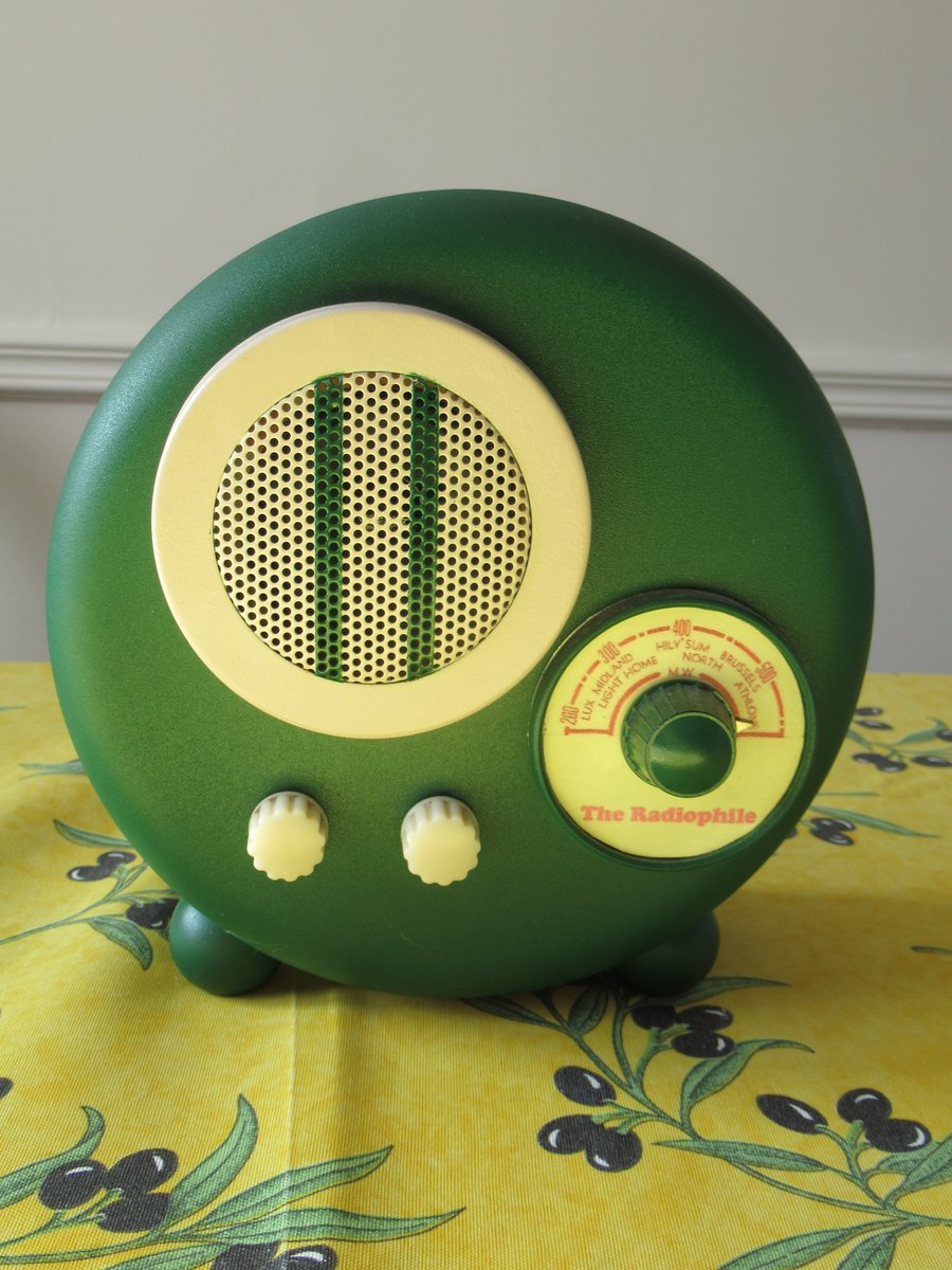 Wireless in Wales: A valve radio constructed inside a saucepan by our museum founder, Mr David Jones.
