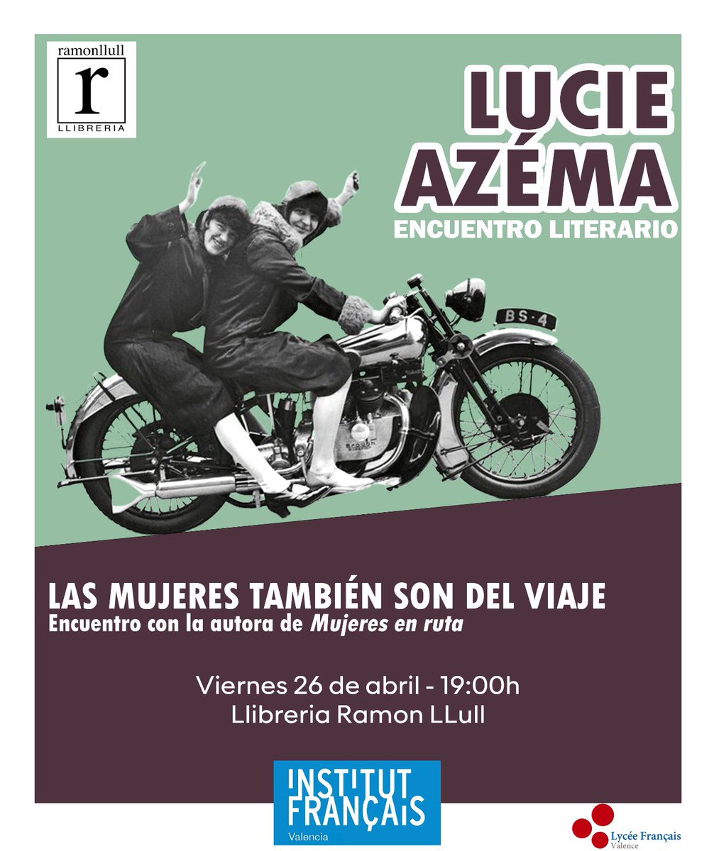 El Instituto Francés, con el que el Salón del Cómic de Valencia, colabora activamente, organiza mañana viernes un encuentro literario sobre mujeres en ruta, denominado 'Las mujeres también son del viaje'. Muy buena pinta 👩🏾‍🦰👩‍🦳🎒