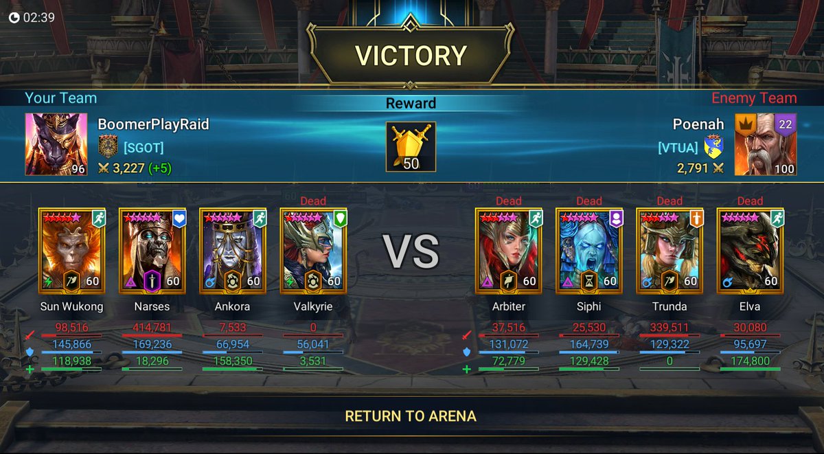 BoomerPlayGame's tweet photo. #WhaleHarder | banned #Leorius | #LiveArena #RAIDShadowLegends #BoomerPlayTwitter | #Arbiter #Siphi #Trunda #Elva https://t.co/Gp3g9yttmp