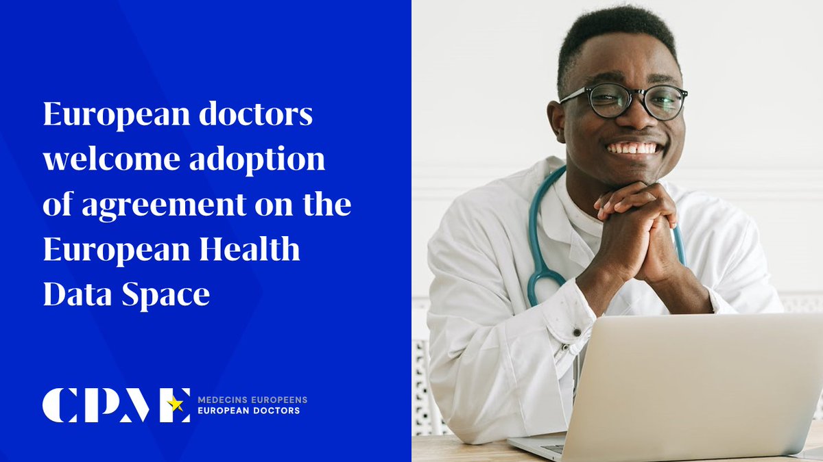 📢 European doctors welcome the adoption of the provisional agreement on the European Health Data Space (#EHDS) by the @Europarl_EN #EPlenary earlier today 👉 Read our full reaction: cpme.eu/news/european-…