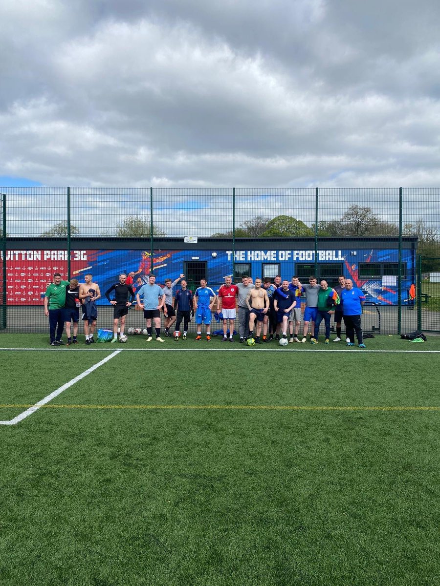 Blokes session just now. Brilliant by all. Good football, brilliant banter n peer support by all. #footballtherapy #UnityInTheCommunity #peersupport #dontbeonyertod⚽️