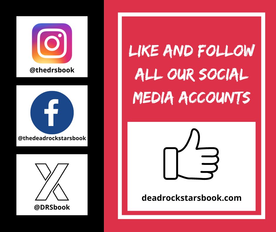 If you haven't liked and followed all of our social accounts, now's the time. Thanks for your support!
deadrockstarsbook.com
#deadrockstarsbook