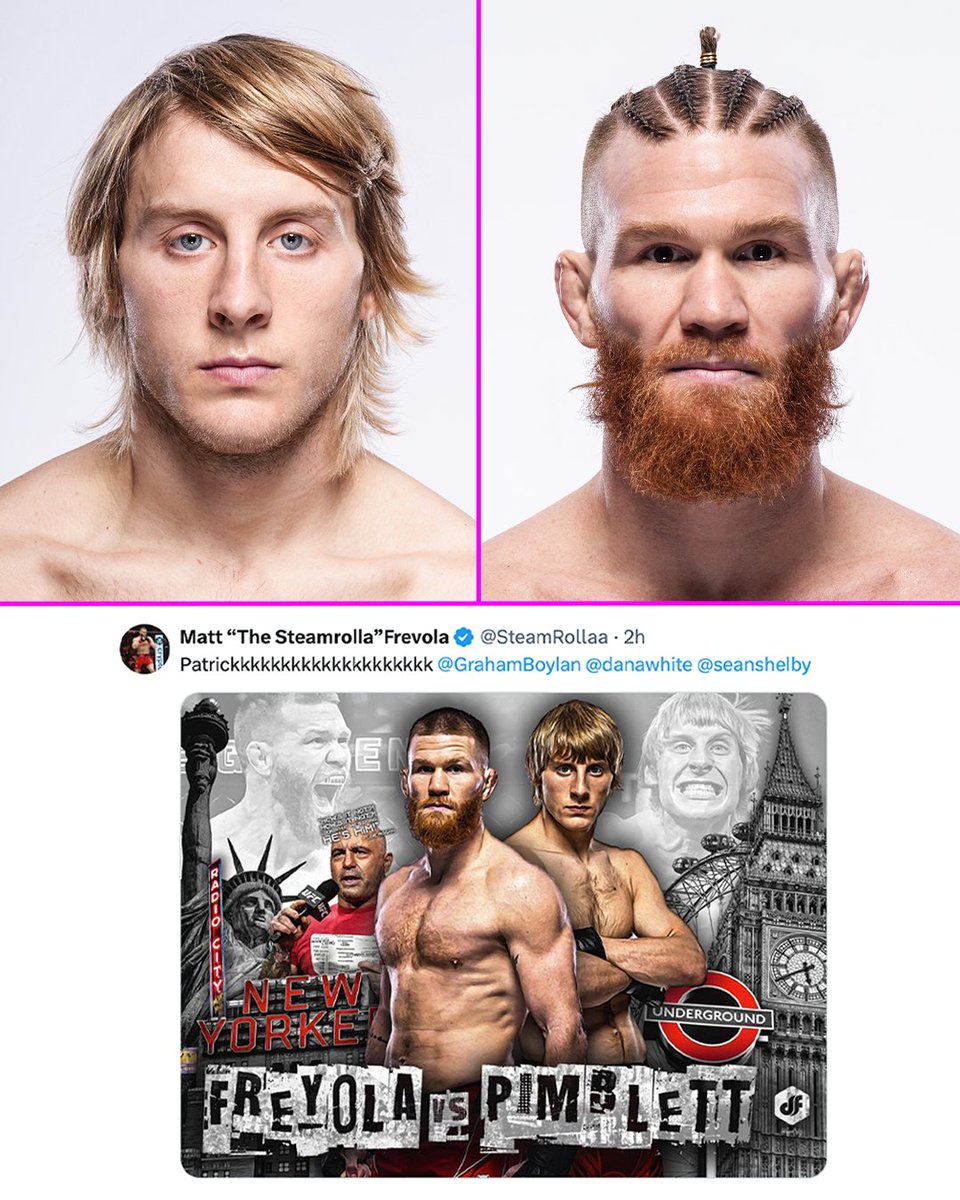 Matt Frevola has called out Paddy Pimblett for the recently announced #UFCManchester card 🫣 @PaddyTheBaddy 🆚 @SteamRollaa would be 🔥 #UFC304 | July 27th | LIVE on TNT Sports and discovery+