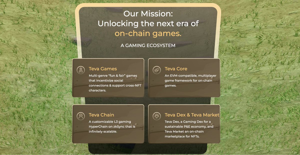 3/4 In the upcoming months, the team will work on launching Teva Chain and Teva Dex, aiming to create the next era of permissionless Web3 gaming. We are thrilled to have this project be part of our portfolio! tevaera.com