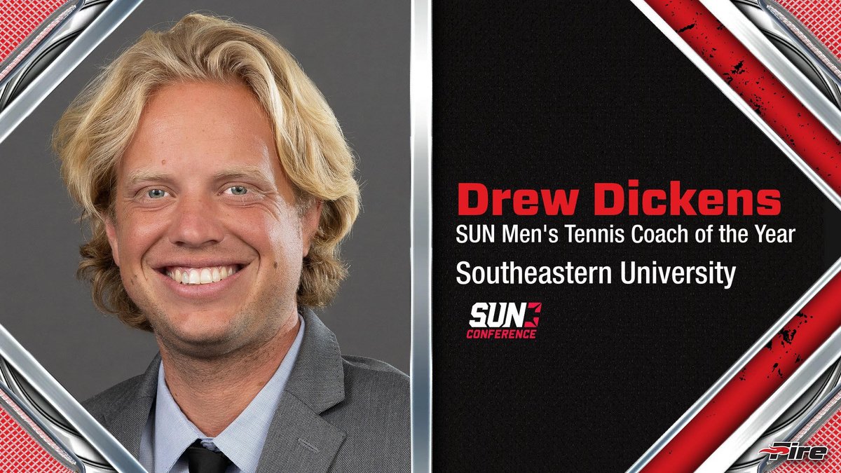 Congratulations to Head Coach Drew Dickens for being named Sun Conference Men's Tennis Coach of the Year!

#FuelTheFire🔥