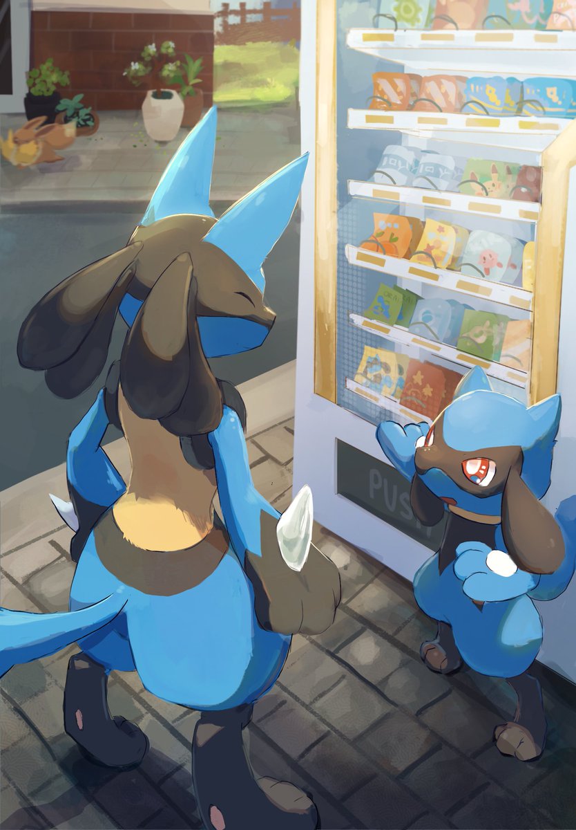 Chufflepop's tweet photo. Lucario and riolu! https://t.co/QfpyeRcUJ6
