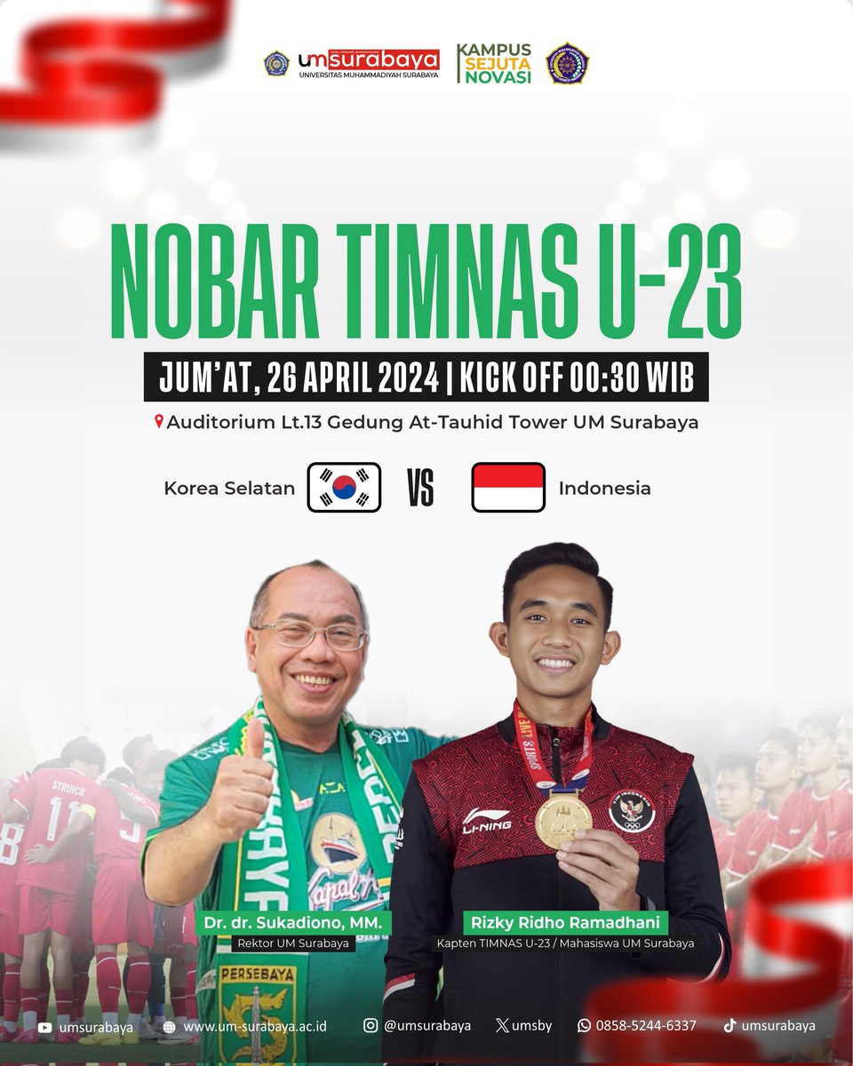 Nobar Timnas U-23 Bareng Rektor @umsby 🔥🙌 #umsby #TimnasDay #TimnasU23 #nobartimnasu23