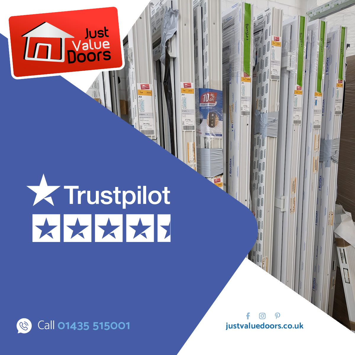 Need a door FAST? No problem! We now stock a range of the most popular upvc door styles, at the most common sizes, available for immediate collection or delivery.🏠 🚚 loom.ly/QuAm4b0 #justvaluedoors #instock #upvc #shoplocal