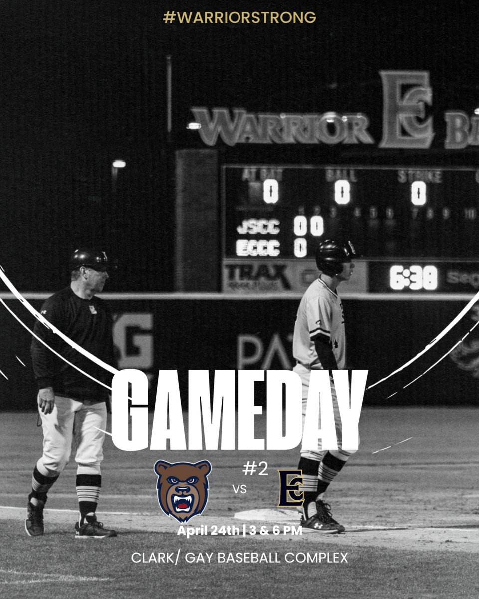 Game Day ⚾️ 🆚 : Southwest 📍 : Decatur, MS ⌚️ : 3 & 6 PM 📺 : eccclive.com/gold-channel/ #WarriorStrong