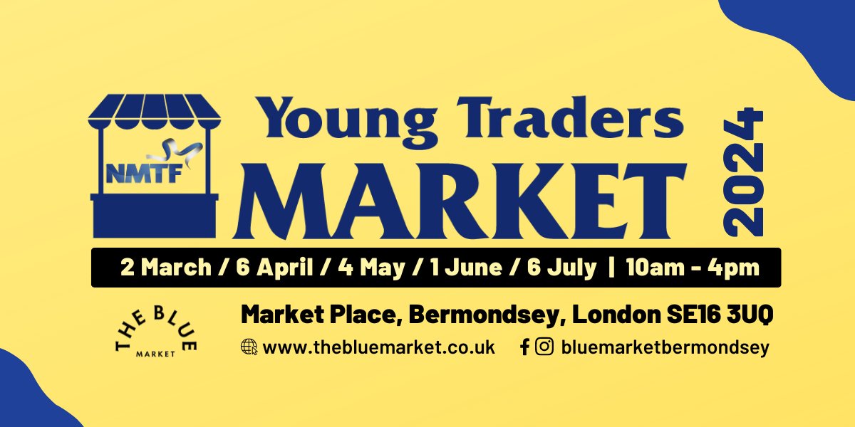 Are you a 16-30 year old market trader? Sign up and take part in our next NMTF Young Traders Market on Sat 4th May 2024. Participants traders get FREE pitch and 3 x 2 metres gazebo on the day & the opportunity to trade in Portobello Market Read more: thebluemarket.co.uk/young-traders-…