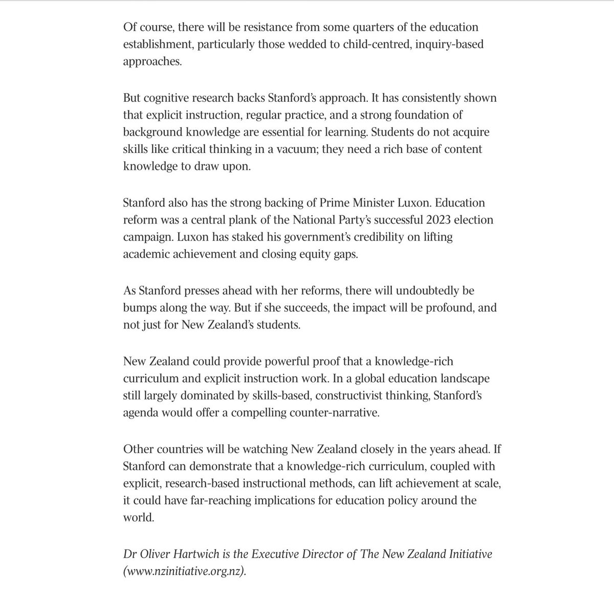 Thanks <a href="/janetgoodall/">Janet Goodall</a> for this.
Interesting to see how the New Zealand 🇳🇿 Minister for Education is planning to reform the education system there. Our Minister for Education, NCCA &amp; DES please take note. Well worth a read. #edchatie #schools #education 

theaustralian.com.au/world/new-zeal…