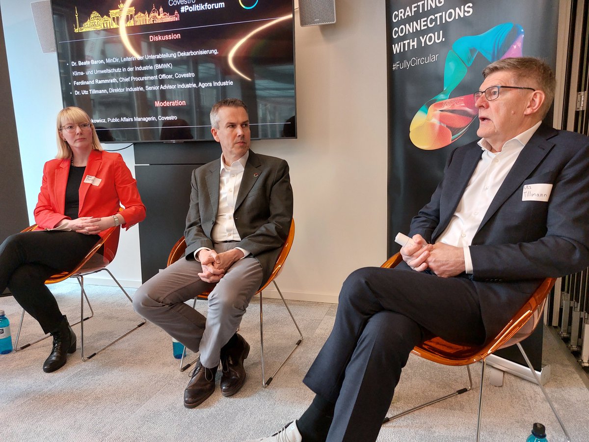 Nicht nur die stark steigenden #Netzentgelte in 🇩🇪beeinträchtigen unsere Wettbewerbsfähigkeit, sondern auch der Zustand der #Infrastruktur, so <a href="/UtzTillmann/">Utz Tillmann</a> von <a href="/AgoraIndustrie/">Agora Industrie</a> beim Covestro #Politikforum. <a href="/CovestroDE/">Covestro Deutschland</a>