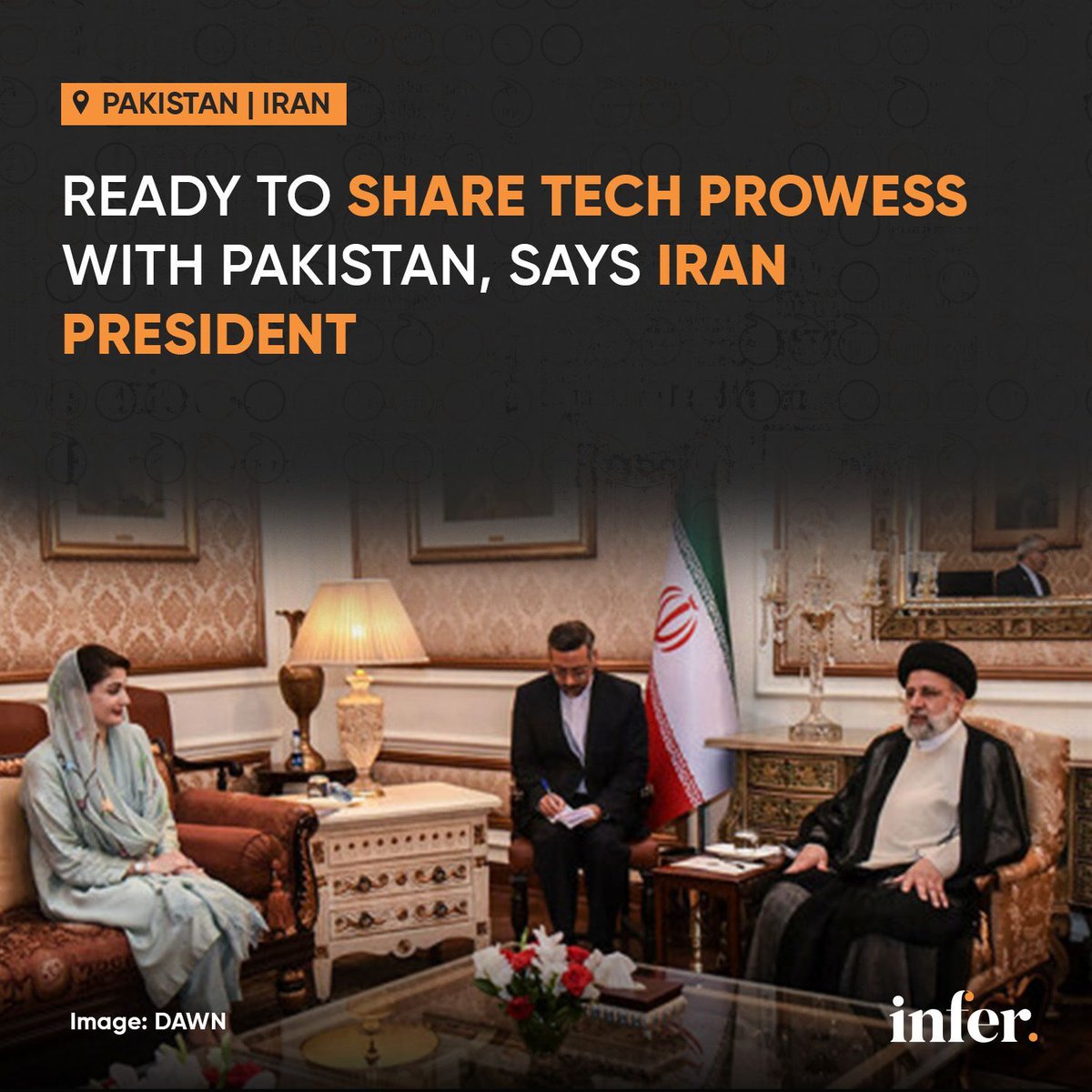 🚨: #Iran's President Raisi offers industry, science, and tech exchange with Pakistan during visit to Lahore and Karachi. Ready to share expertise despite challenges. 

#IranPakistan #KnowledgeExchange #BreakingNews #infer