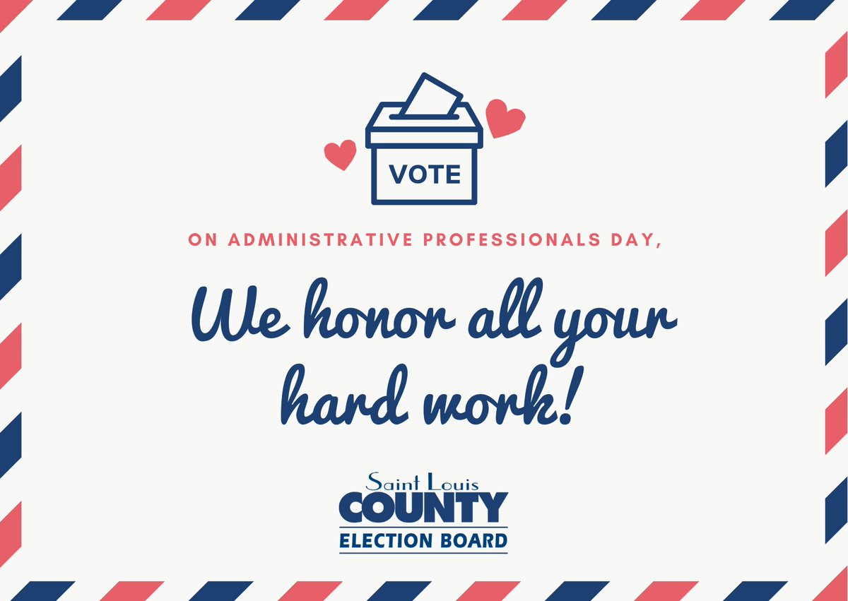 Today is Administrative Professionals Day! We so appreciate all the hard work of our admins who do so much to keep the Election Board operating smoothly.