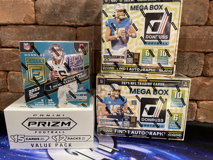 Quantum Sports currently has 2 new breaks on @LoupeTheApp ⚾️- 23 Bowman Blaster Case - 40 boxes - PYT 🏈 - 23 Mixer Break- PYT 1 x 2023 Donruss Elite Hobby FOTL -2 autos,1 mem 1 x Panini Prizm Fat Pack Box (12 packs) 1 x Donruss Mega - red wave 1 x Donruss Mega - blue scope