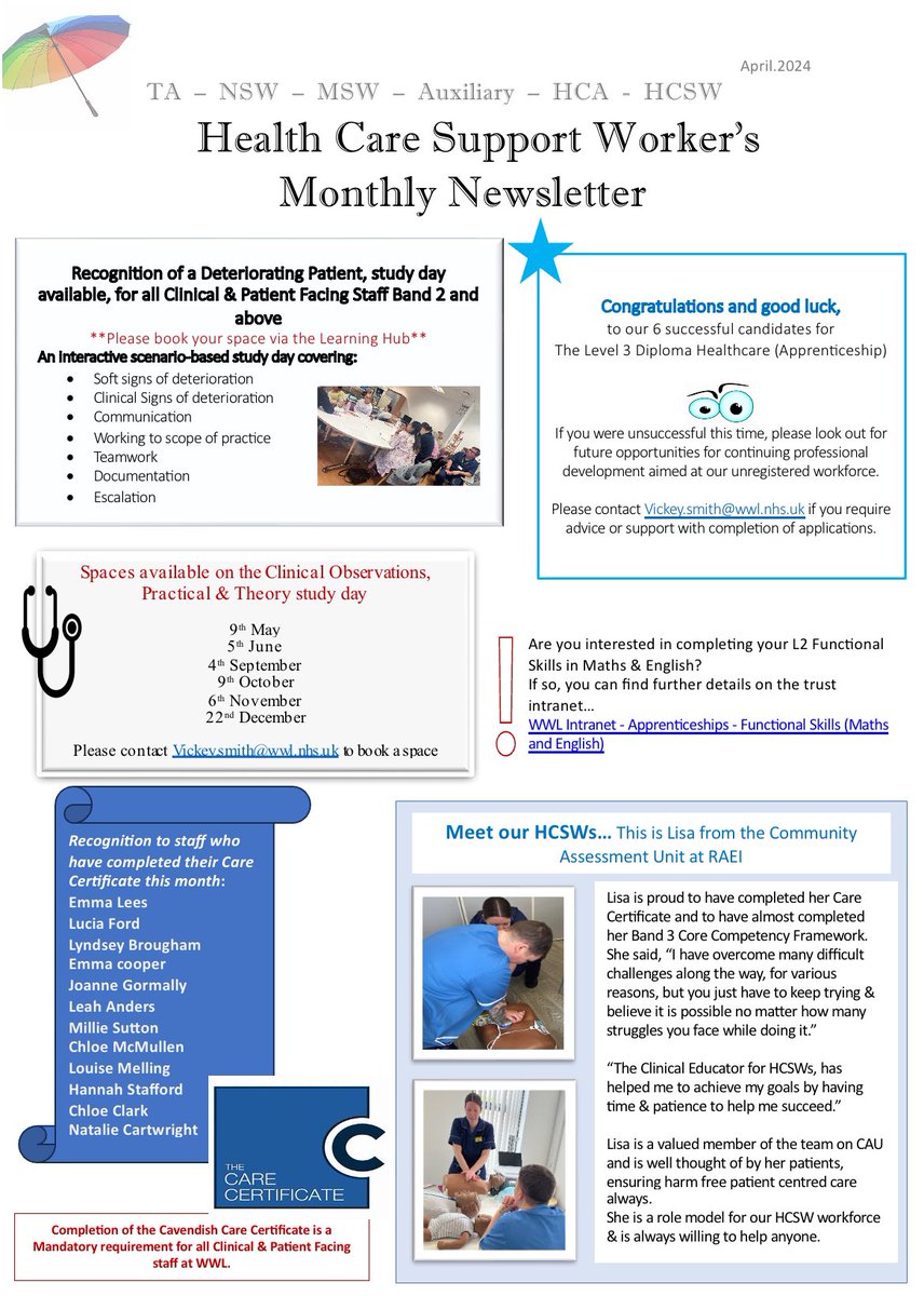 This month’s HCSW newsletter @WWLNHS 🌟💫 @wwl_staffexp @WWLCommunityS @span5 @AvrilPlatt @k_mantron @maluki_f @NHSE_WTE @CNOEngland @DawnGrant63 #weareHCSWs