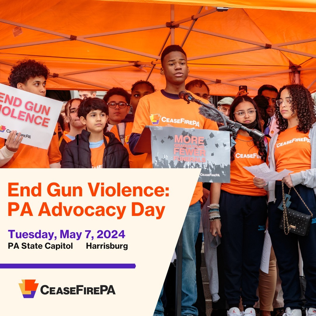 4,600 Pennsylvanians are injured or killed each year from gun violence – this includes suicides, homicides, mass shootings, domestic violence, and unintentional shootings. Join us and @CeaseFirePA at the Pennsylvania State Capitol on May 7 to : act.ceasefirepa.org/a/advocacyday2…