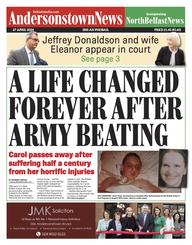 This week's paper is on sale from Wednesday evening and online at belfastmedia.com #FRONTPAGE